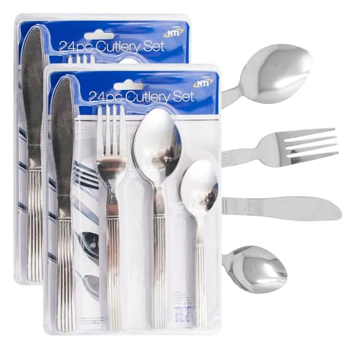 48pc Cutlery Set Kitchen Stainless Steel Tableware Dining Kit Spoon Fork Knife | Cutlery Set for Home Restaurant | Includes Knife, Fork, Spoon & Teaspoon