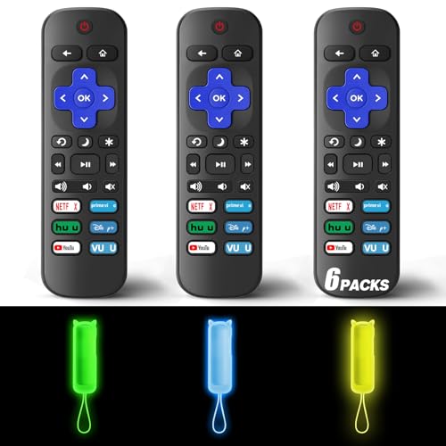 Télécommande pour TV Roku perdue ? Lot de 3 de remplacement avec étui fluo