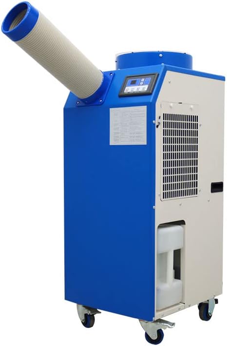 HayWHNKN Industrial Air Conditioner Portable Spot Cooler 11900BTU/H Single Column Air-Cooled Commercial Mobile Outdoor Cooling Aircon 480m³/h 110V