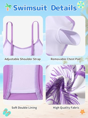 Image of Girl's 3 Piece Bikini Set Cross Strap Swimsuits for Girls Bathing Suit with Shorts Teen Swimwear Swimming Suit