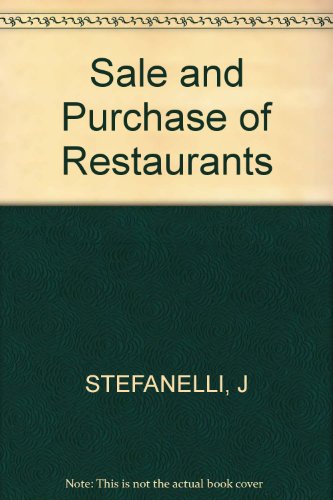 The sale and purchase of restaurants 0471842303 Book Cover