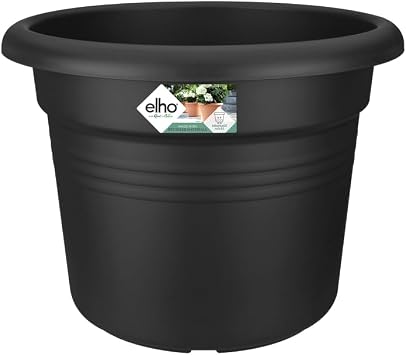 elho Green Basics Cilinder 35 - Flower Pot for Outdoor - 34.3 x H 26.8 cm - Black/Living Black