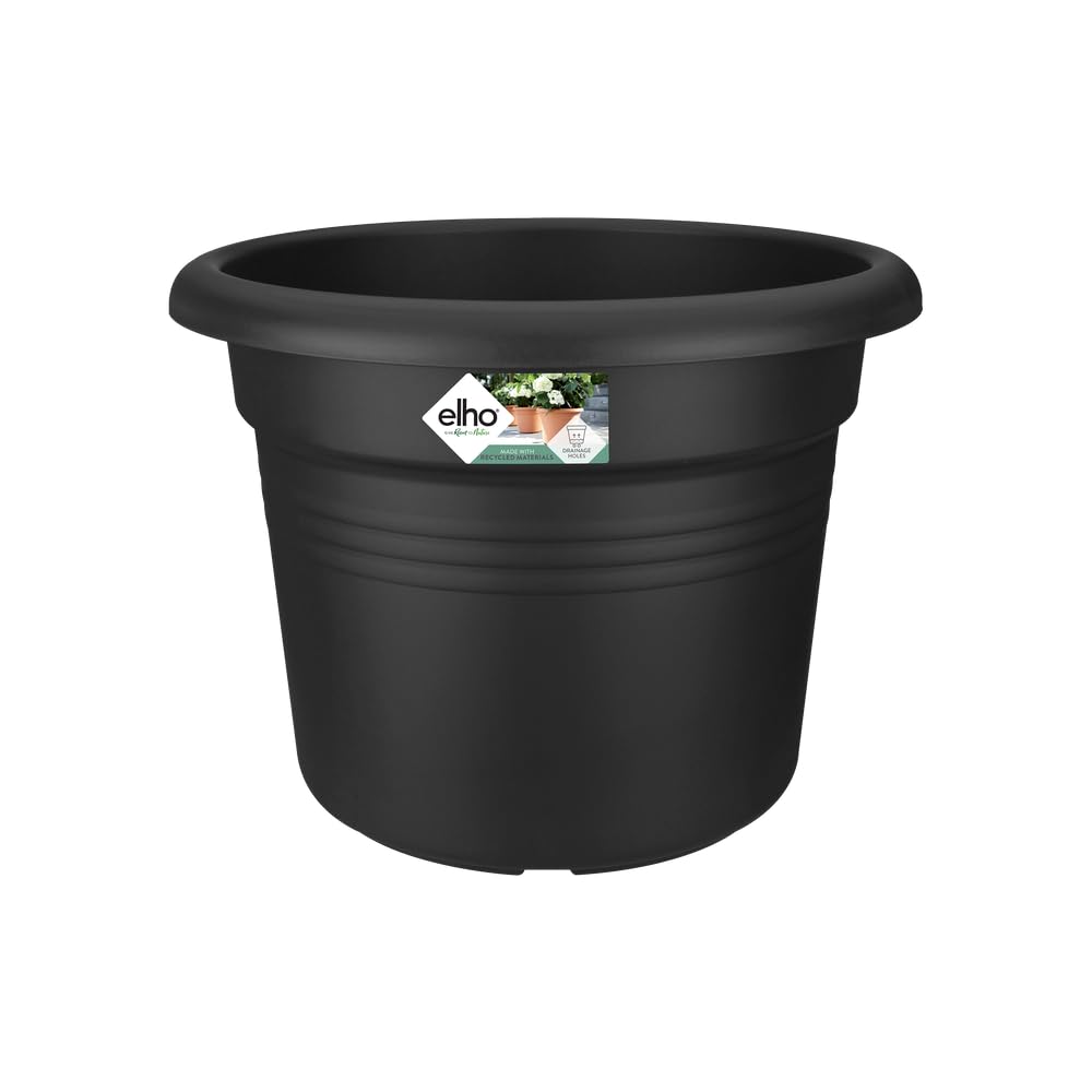 Elho Green Basics Cilinder 65cm Vasi per Piante - Living Black | ∅ 64 x A 48.5 cm | Adatto per uso esterno