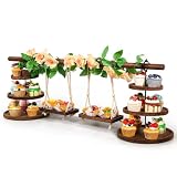 Wooden 3 Tier Cupcake Dessert Table Display Stand with Swing