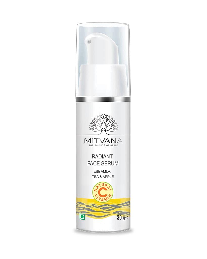 MITVANA Radiant Face Serum with Amla, Tea & Apple with Natural Vitamin C For Glowing, Bright& Youthful Skin| Fades Pigmentation|Reduces Fine Lines 30ml