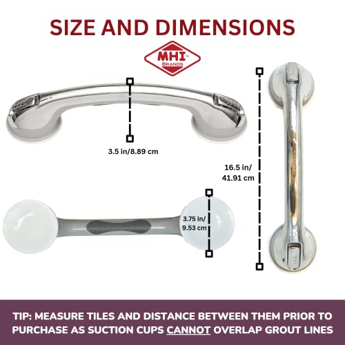 Safe-Er-Grip Changing Lifestyles Suction Cup Grab Bars For Bathtubs & Showers; Safety Bathroom Assist Handle, Chrome, 16 Inches #TOP5
