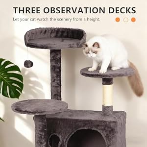 BestPet | 54" Cat Tree Tower | Purple Gray | Sturdy Multi-Level Cat Tree — photo 5 of 6