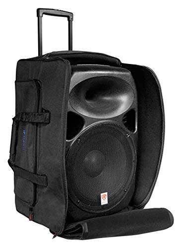 Rockville Rolling Travel Bag For Most 15" Dj Pa Speakers W/Handle+Wheels (Sb15) #TOP6