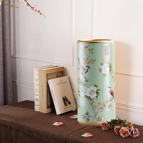 Porte-Parapluie En Céramique Chinois - Haut 44 Cm - Décoration Entrée, Salon - Multifonctionnel