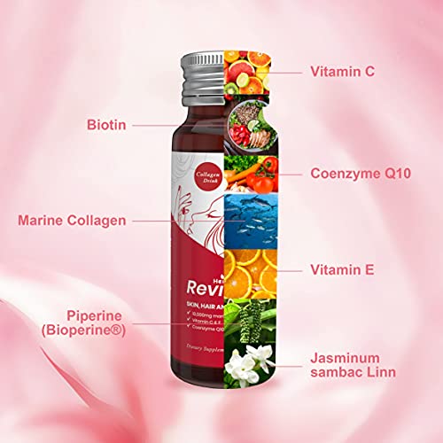 Image of Heivy Liquid Collagen for Women, Collagen Drink with 10,000mg Marine Collagen Peptides, Collagen Liquid for Women for Hair Growth, Skin Repair, Nail Strength, 1.69 Fl Oz (Pack of 30)