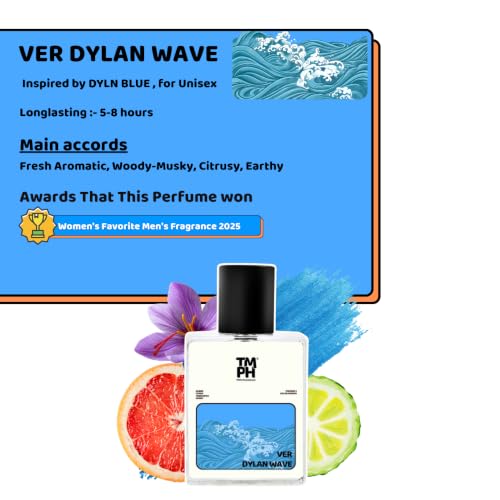 Image of TMPerfumehouse Ver Dylan Wave EDP for Men & Women | Fresh, Aquatic & Long Lasting Perfume Spray | Amber, Citrusy & Fresh-spicy Fragrance | Luxury Gift for Him & Her | TMPH | 50ml