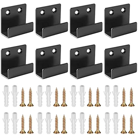 FYting Mirror Brackets,8 Pcs U Shaped Brackets Stainless Steel Bracket with Screw Expansion Tube, Mirror Hanging Brackets for Heavy Duty Fixings Tile Display Stand Oil Painting Display(25mm,L) Cover
