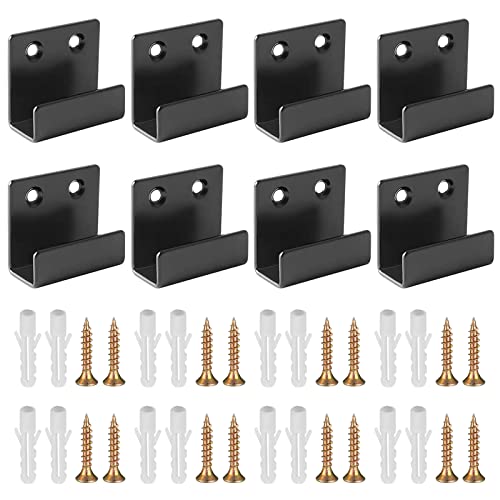 FYting u winkel,8 Stücke u winkel halterung u haken Black Heavy Duty Hooks Ceramic Tile Holders Whiteboard Wandhalterung Spiegelhalterungen für Fliesenständer Ölgemäldeanzeige(25mm,L)