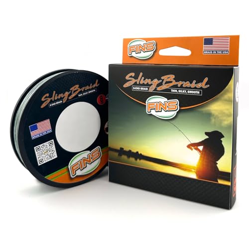 FINS Sling Braided Fishing Line - Versatile, Compact Braid for All Fisheries - Super Smooth 8-End, 20% Stronger, Soft for Delicate Baits, Made in USA - Green - 10 lb - 300 Yds