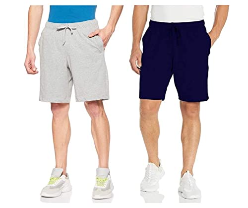 vibha Men's Regular Fit Shorts with Two Side Zip Pocket Combo Pack of 2 Multicolor- Free Size(Waist 28-34 inches)-picture-33