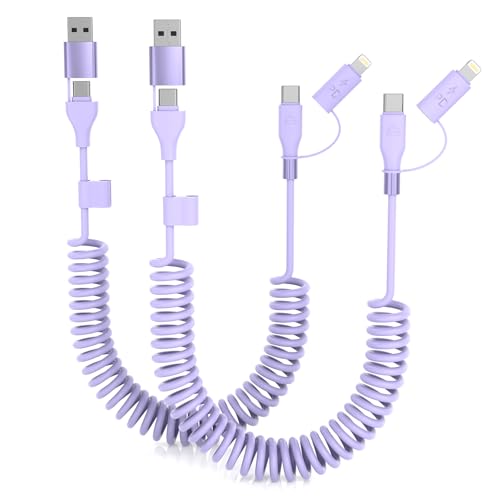 Câble USB C enroulé pour voiture, cordon rétractable CarPlay et charge rapide iPhone 15 16