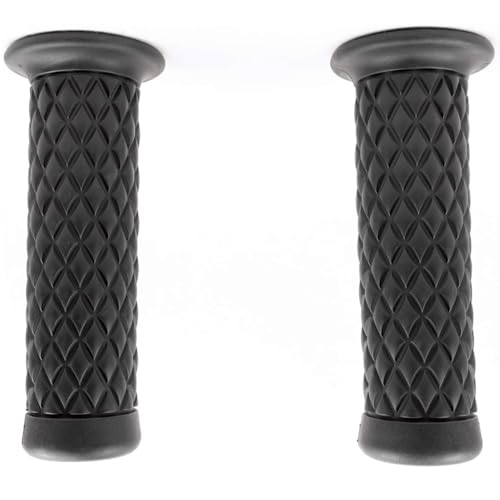 AUTOZOCO Empuñadura para Manillar Motocicleta, Puños para Agarre Moto, Grips Manillar, Mangos para Motocicleta, Empuñaduras Goma para Moto, 22 cm, Antideslizante, Negros, 2 Unidades
