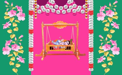 Best Janmashtami Decorations from Amazon India 12 Baby Krishna Jhula Backdrop 5x8 Feet Taiwan Fabric | Janmashtami ...