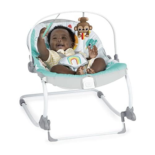 Bright Starts Wild Vibes Infant to Toddler Rocker with Vibrations, Newborn +