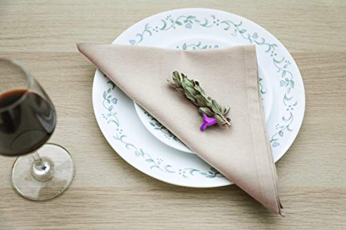 Amour Infini Cotton Napkins | 12 Pack | 18 X 18 Inch | 100% Ring Spun Premium Cotton | Perfect For Restaurants, Events And Dinner Napkins | Highly Absorbent Cloth Napkins | Beige #TOP2