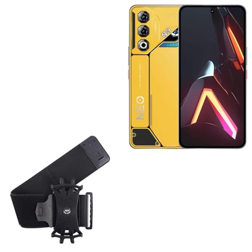 BoxWave Holster Compatible with ZTE Nubia Neo 3 GT - ActiveStretch Sport Armband, Adjustable Armband for Workout and Running - Jet Black