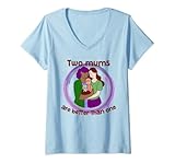 Damen Zwei Mütter sind besser als eine lesbische Elternschaft T-Shirt mit V-Ausschnitt