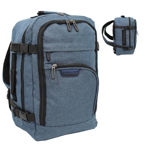 Bordlite Travel Underseat Cabin Approved Backpack, Lightweight Travel Rucksack, Premium Carry on Bag, 40x20x25cm - Navy