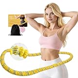 フラフープ【2025新登場 静音ソフト仕様】 ダイエット用 ソフトフラフープ 1.2kg バトルロープ構造 ポリエステル素材 体幹/ウエスト/背中/脚痩せ 室内/屋外兼用 大人用（イエロー)