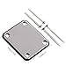 Micovay 2 Pack Guitar Metal Neck Plates with Plastic Mat Compatible for Strat Tele Style Electric Guitar Replacement, Chrome