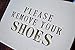 Please Remove Your Shoes Sign - With Metal Stand - Handmade Ceramic Sign - Available in Different Text Colors