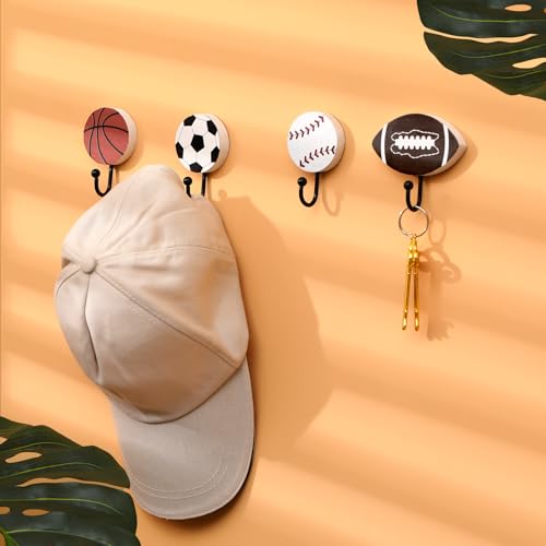 Crochets pour manteau de baseball porte-serviettes rangement mural x4 - 4