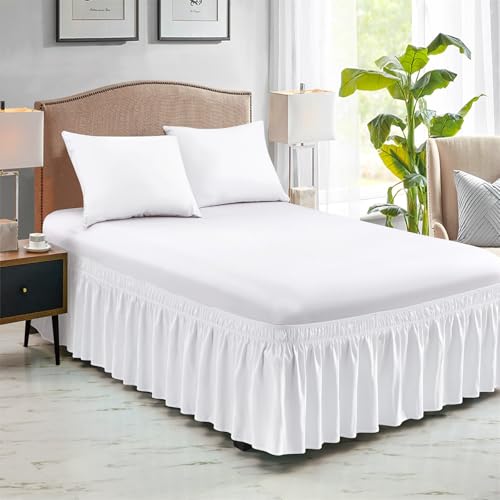 Cache-sommier à volants FreshCulture blanc pour masquer les dessous de lit - 3