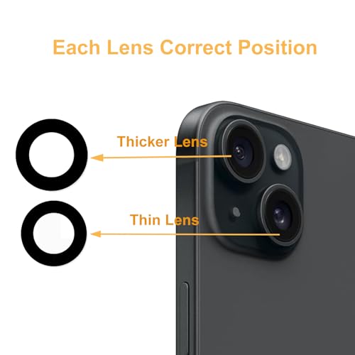 Cristal de cámara trasera para iPhone 15 con adhesivo y herramientas 4