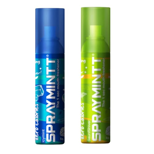 Spraymintt Mouth Freshener | Mukhwas | Breath Freshener | Oral Hygiene | 175+ sprays of instant long lasting with Zero Calories Freshness | Icymint flavour + Saunfshiver flavour | 15g - Combo of 2