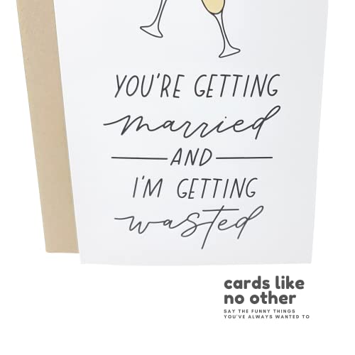 Sleazy Greetings Funny Wedding Card Or Engagement Card | Funny Bridal Shower Bachelorette Party Gift Card For Bride Couple | Adult Celebrating Card For Her Him | I'm Getting Wasted Card #TOP5