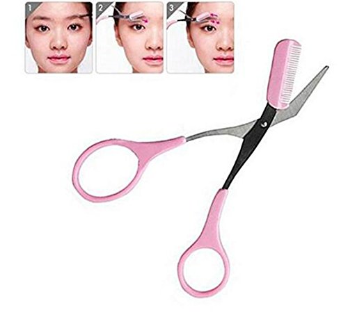 Tesoura de aparador de sobrancelhas 2 peças da ericotry com pente de corte profissional de precisão