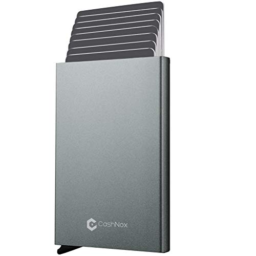 Tarjetero de Hombre Bloqueo RFID con Caja Regalo � CashNox Peque�a Cartera Tarjetero Hombre de Aluminio � Cartera Tarjetero de Hombre y Protector de Tarjetas Contactless para 2-10 Tarjetas