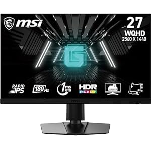 MSI G272QPF E2 Écran PC Gaming 27" WQHD - Dalle Rapid IPS, 2560x1440, 180Hz / 1ms, 125% sRGB, Adaptive-Sync - DisplayPort 1.2a, HDMI 2.0b CEC