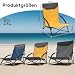 Sekey 2er Set Strandstuhl Klappbar Leicht mit Niedrigen Beinen & Gepolsterten Armlehnen - Faltbarer Outdoor Campingstuhl für Strand Angeln Garten Gelb