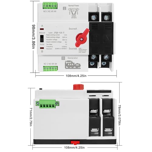 Mini ATS Interruptor de Transferencia Automática 220V Evita Cortes de Luz Solar 6