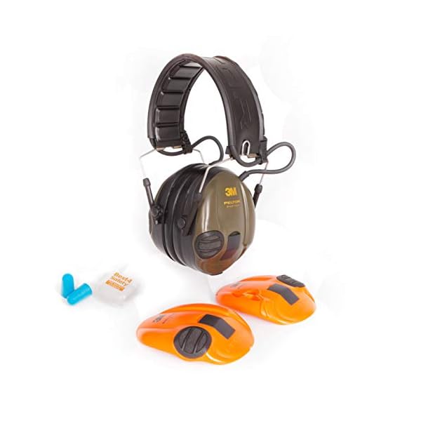 3M Peltor SportTac Elektronischer Gehorschutz | Auswechselbare Farbige Muscheln | Inklusive Ohrenstopsel Extra…