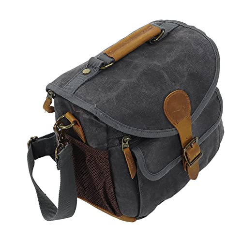 BORDSTRACT Bolso Bandolera para Cámara, Bolso Grande para Dispositivos DSLR, Bolso Bandolera para Cámara Vintage, Estuche De Lona para Cámara, para Fotografía, Viajes, para Mujeres Y Hombres