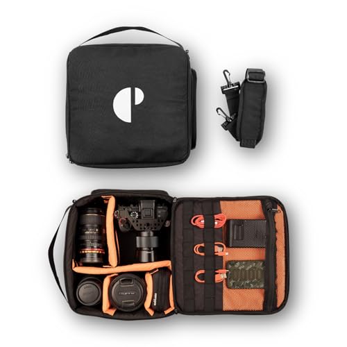 Image of CarryPro Camera Cube V2.0 with Sling Belt | Water-Resistant for Nikon Canon Sony & All DSLR Cameras | DSLR SLR Padded Camera Case for Travel | Camera Lens Kit Bag (Black)