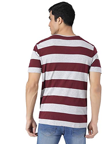 Image of KOTTY Multicolor Striped Pure Cotton Men TShirt