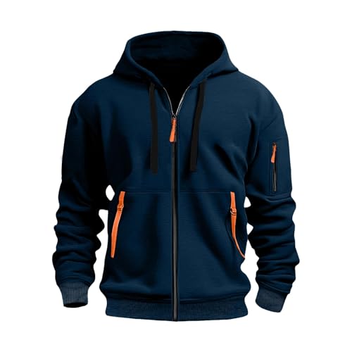 Sweat A Capuche Homme Sweatshirts Pull Polaire Marque Chaude Militaire Manches Longues Sweat-Shirts Zippé De Sport Grandes Tailles Veste De Travail Avec Capuche Hoodie...