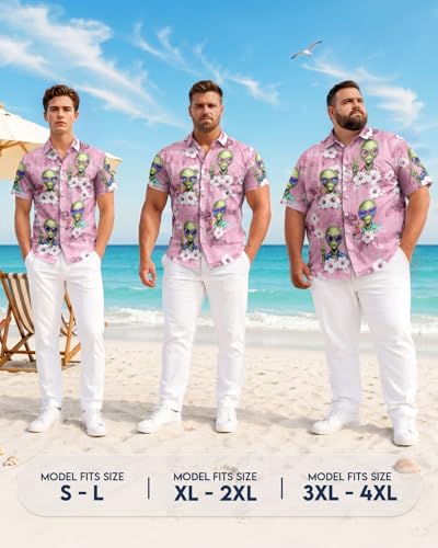 Image of 99TIMORO Fathers Funny Mens Hawaiian Shirt, Movie Button Down Short Sleeve Top, Father Day Summer Gifts