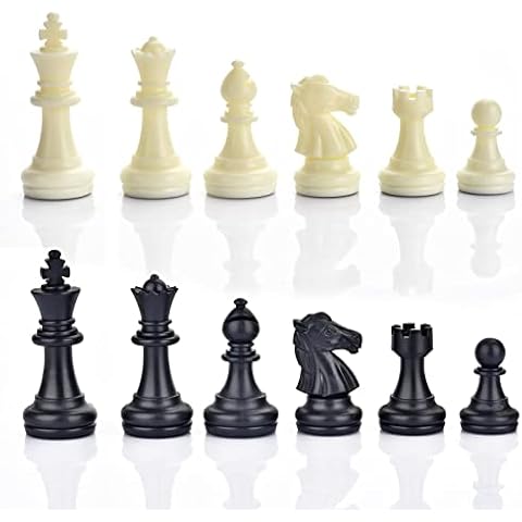 QuadPro Chess Pieces Only, Magnetic Plastic Chessman Set for Replacement of Missing Pieces, Include Storage Bag (1.96” King - Small) Cover