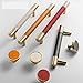 YANHAO Leather Brass Orange Handles and Knob Drawer Cabinet Knobs Kitchen Door Handle Cupboard Wardrobe Pull Handles Furniture Fittings 1Pcs (Color : Beige-128)