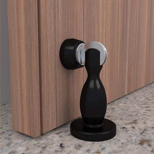 Image of Boniry Premium Magnetic Door Stopper | Durable, Stylish & Rustproof | Protects Doors | Strong Hold, Easy Installation | Perfect for Home & Office Use (1, Black)