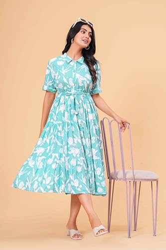 Image of Women's Stylish Floral Printed One-Piece Maxi Dress for Women - Elegant Long Dress
